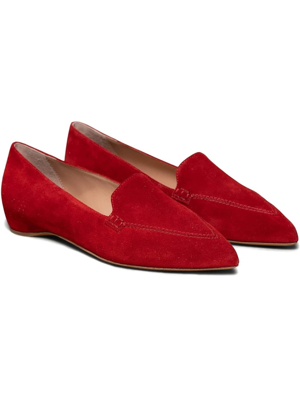 Casual Pointed Toe Loafer Flats Shoes Slip On Suede Penny Loafers Flat Heel